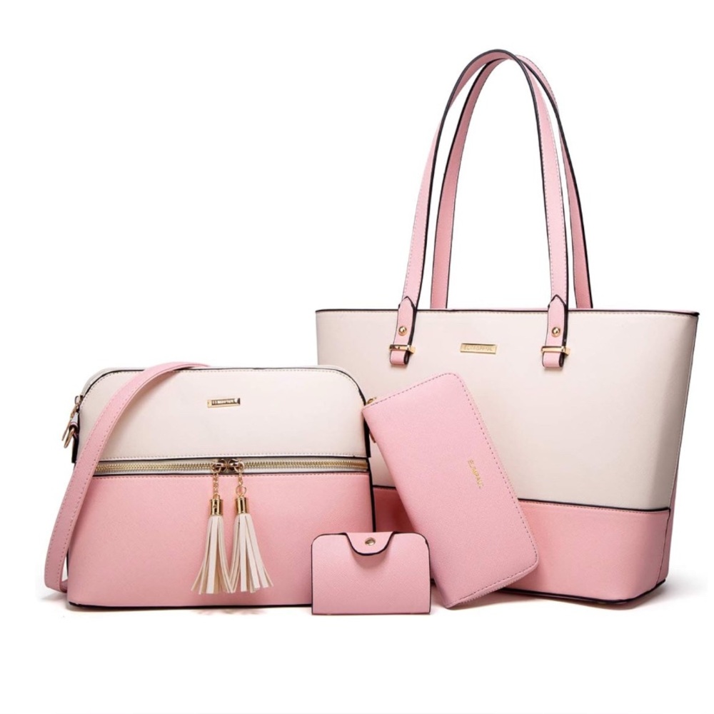 Women Handbags Wallet Tote Bag Shoulder Bag Top Handle Satchel Purse Set 4pcs